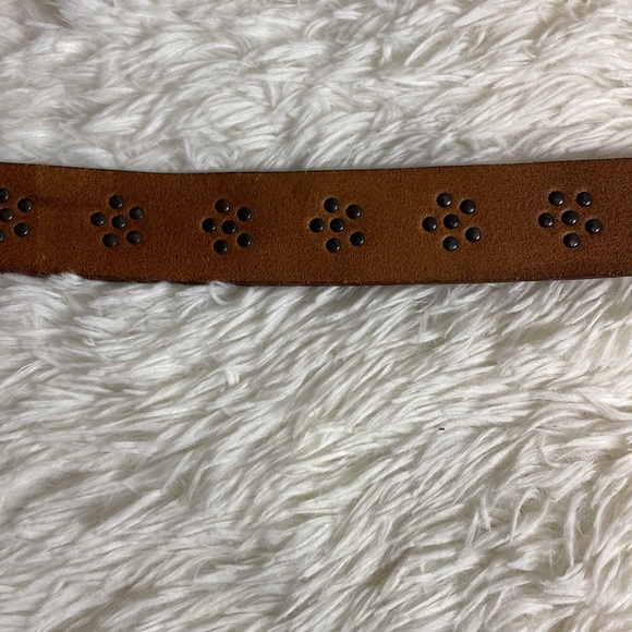 Qualheim Bollorini Brown Leather Silver Studded Belt Made in Italy - Picture 7 of 7